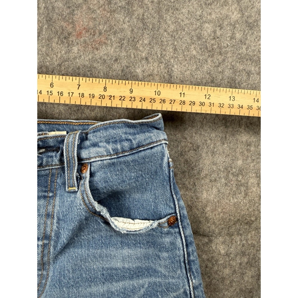 Levi's Ribcage Denim Jean Shorts High Rise Button Fly Cut Off Womens 23 - Picture 7 of 8